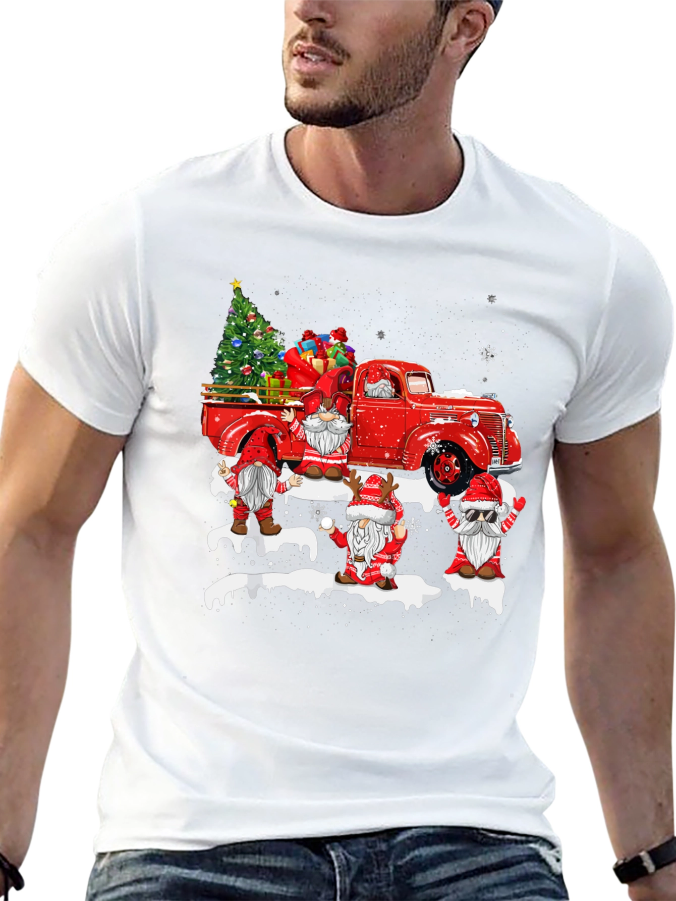 Festive Gnomes Christmas Truck T-Shirt