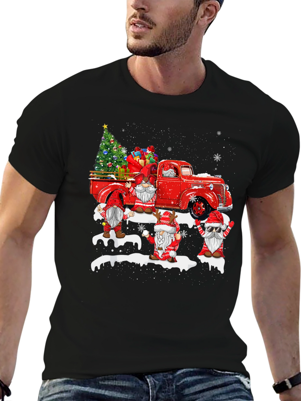 Festive Gnomes Christmas Truck T-Shirt