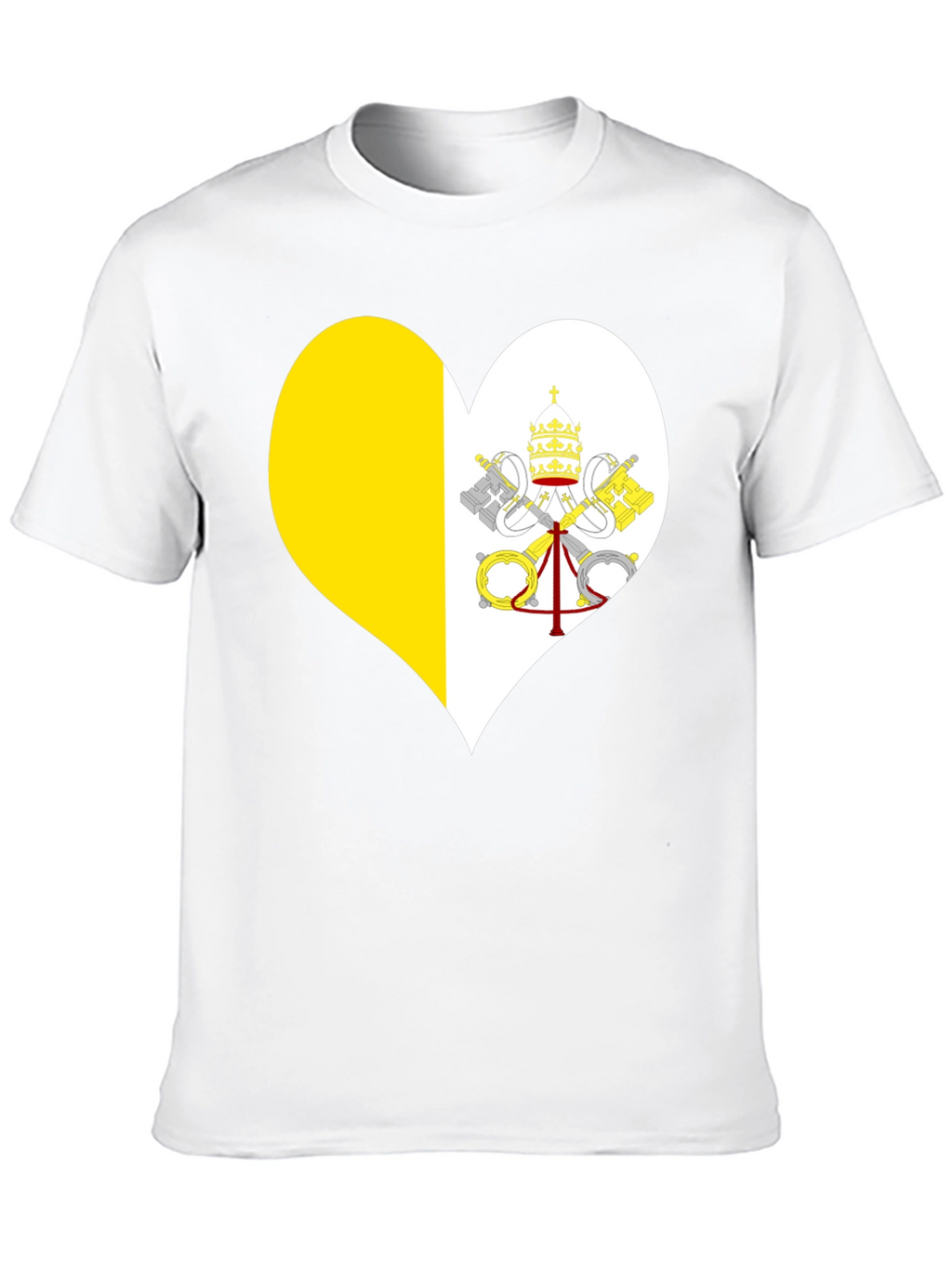 Vatican City Heart Flag T-Shirt - Black