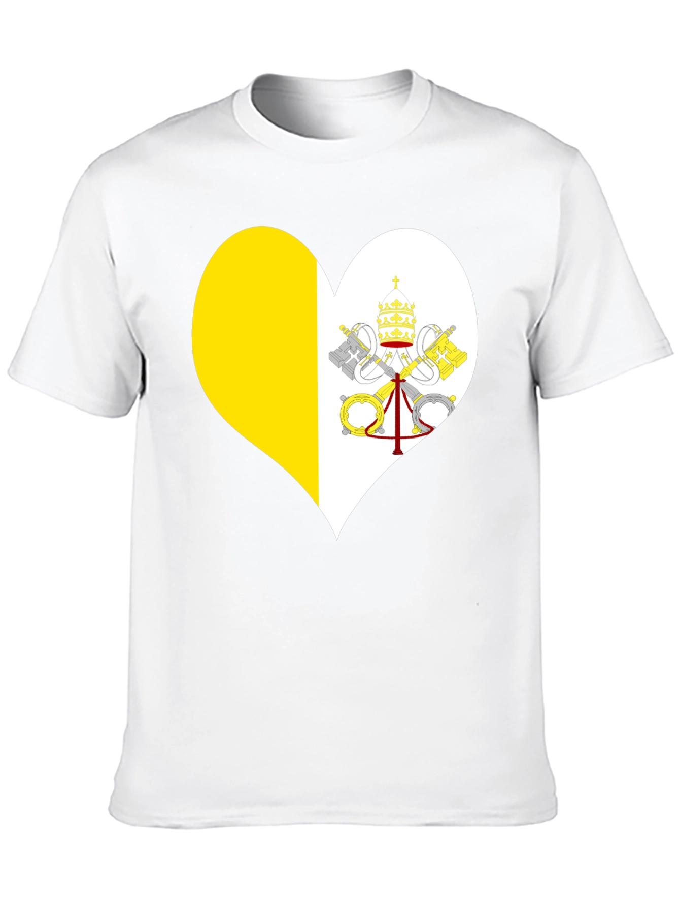 Vatican City Heart Flag T-Shirt - Black