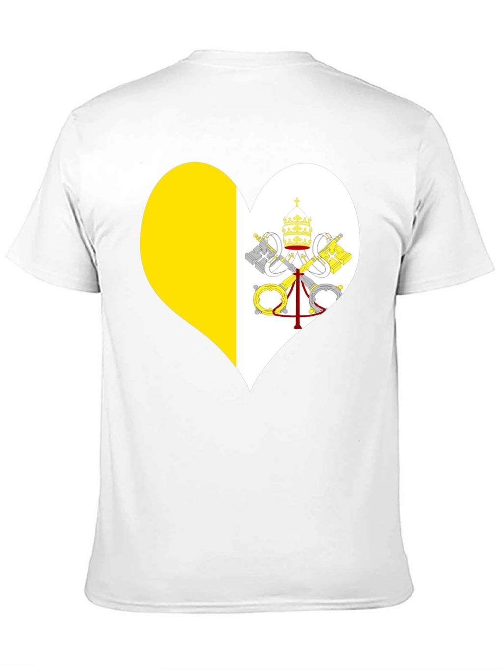 Vatican City Heart Flag T-Shirt - Black