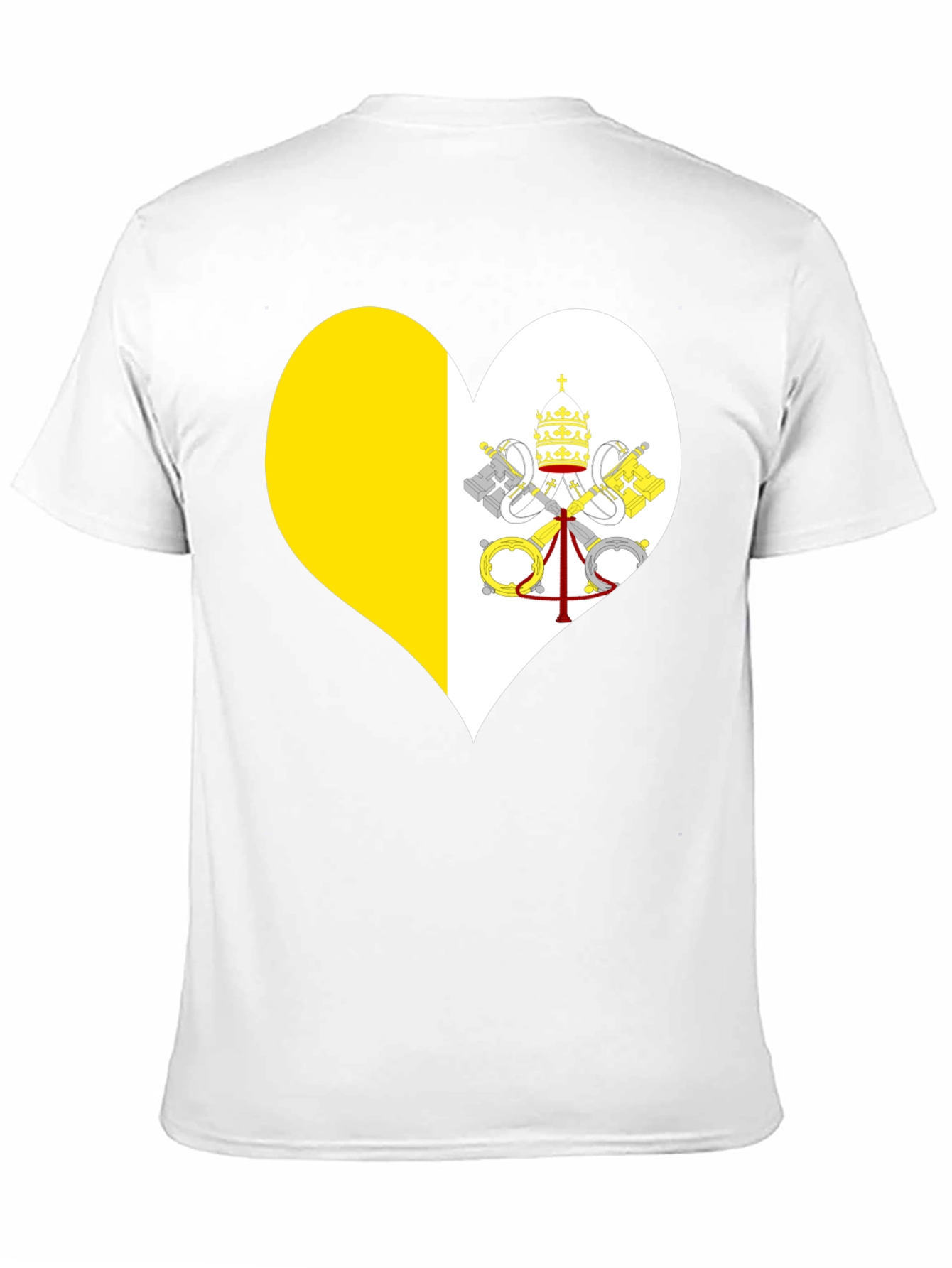 Vatican City Heart Flag T-Shirt - Black