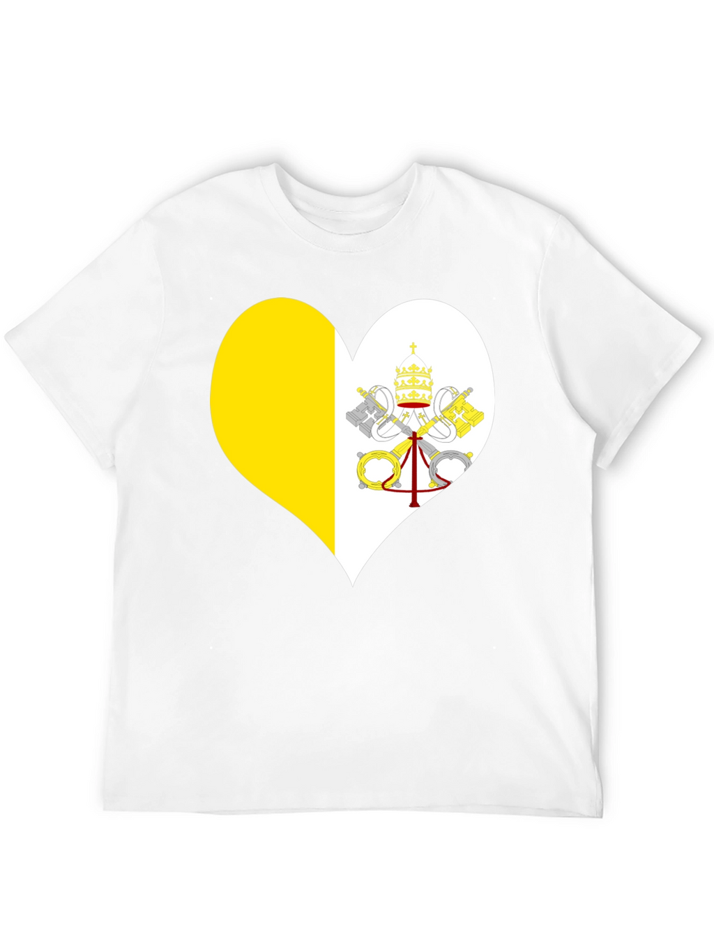 Vatican City Heart Flag T-Shirt - Black