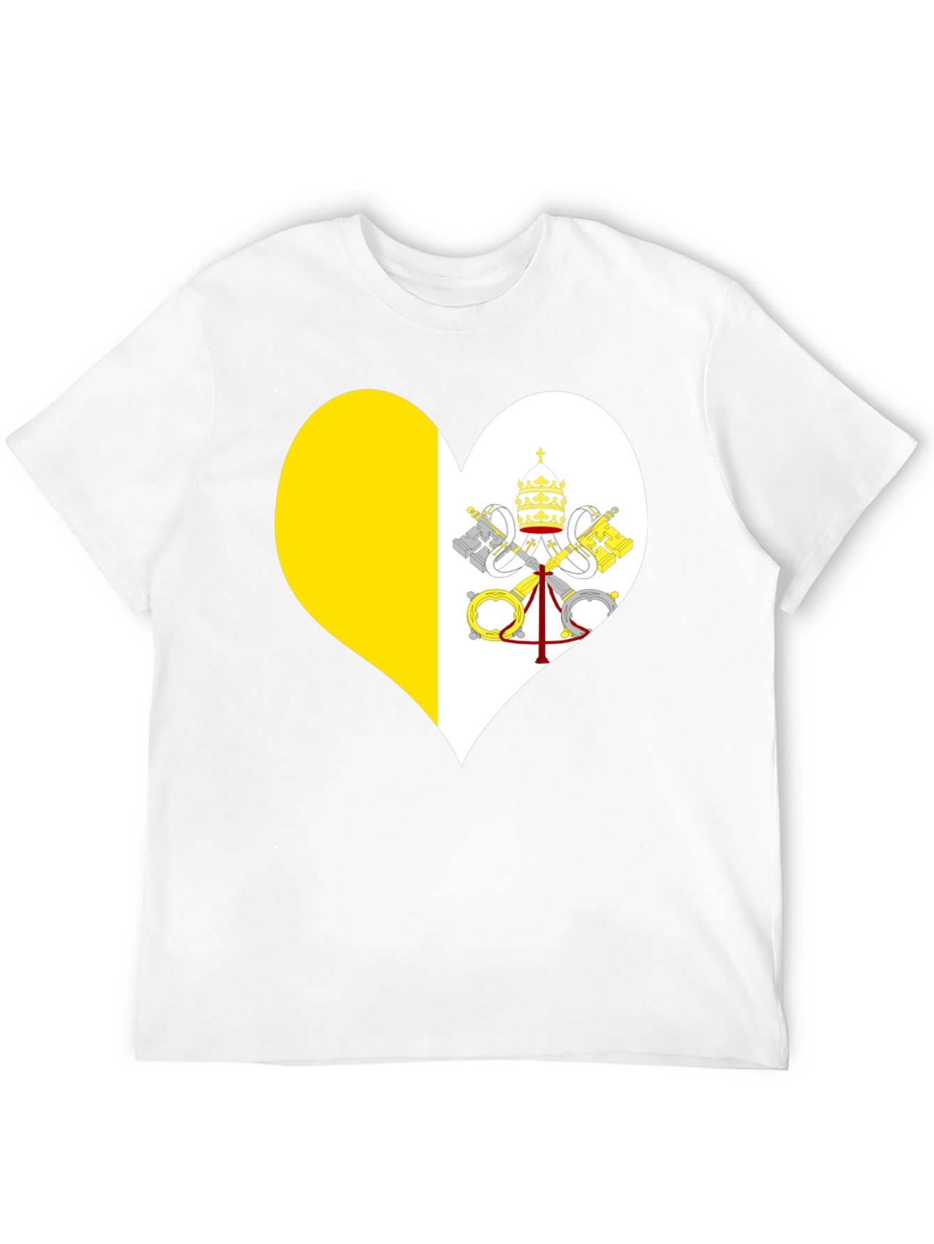Vatican City Heart Flag T-Shirt - Black