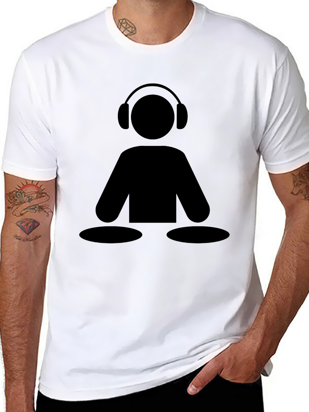 DJ Icon Black Graphic Tee - Music Lover Shirt