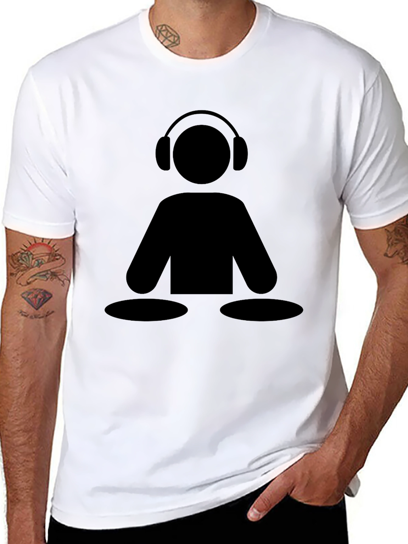 DJ Icon Black Graphic Tee - Music Lover Shirt