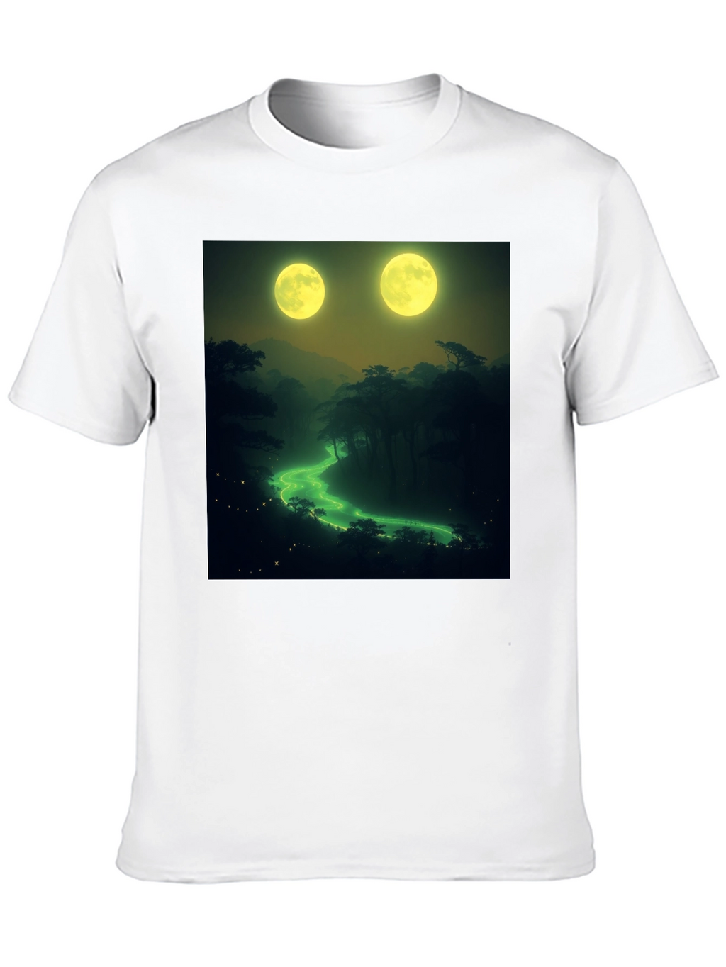 Two Moons River T-Shirt - Nature Graphic Tee