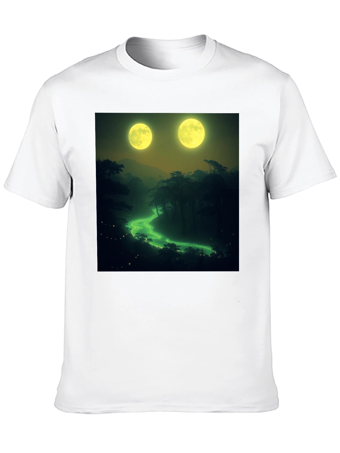 Two Moons River T-Shirt - Nature Graphic Tee
