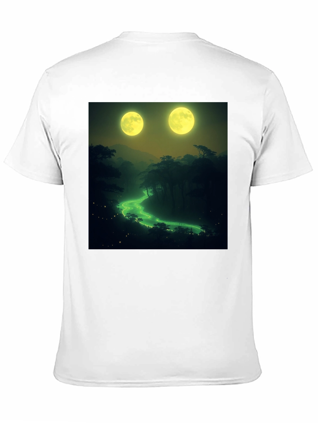 Two Moons River T-Shirt - Nature Graphic Tee