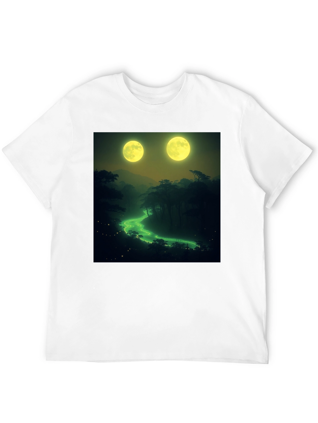 Two Moons River T-Shirt - Nature Graphic Tee