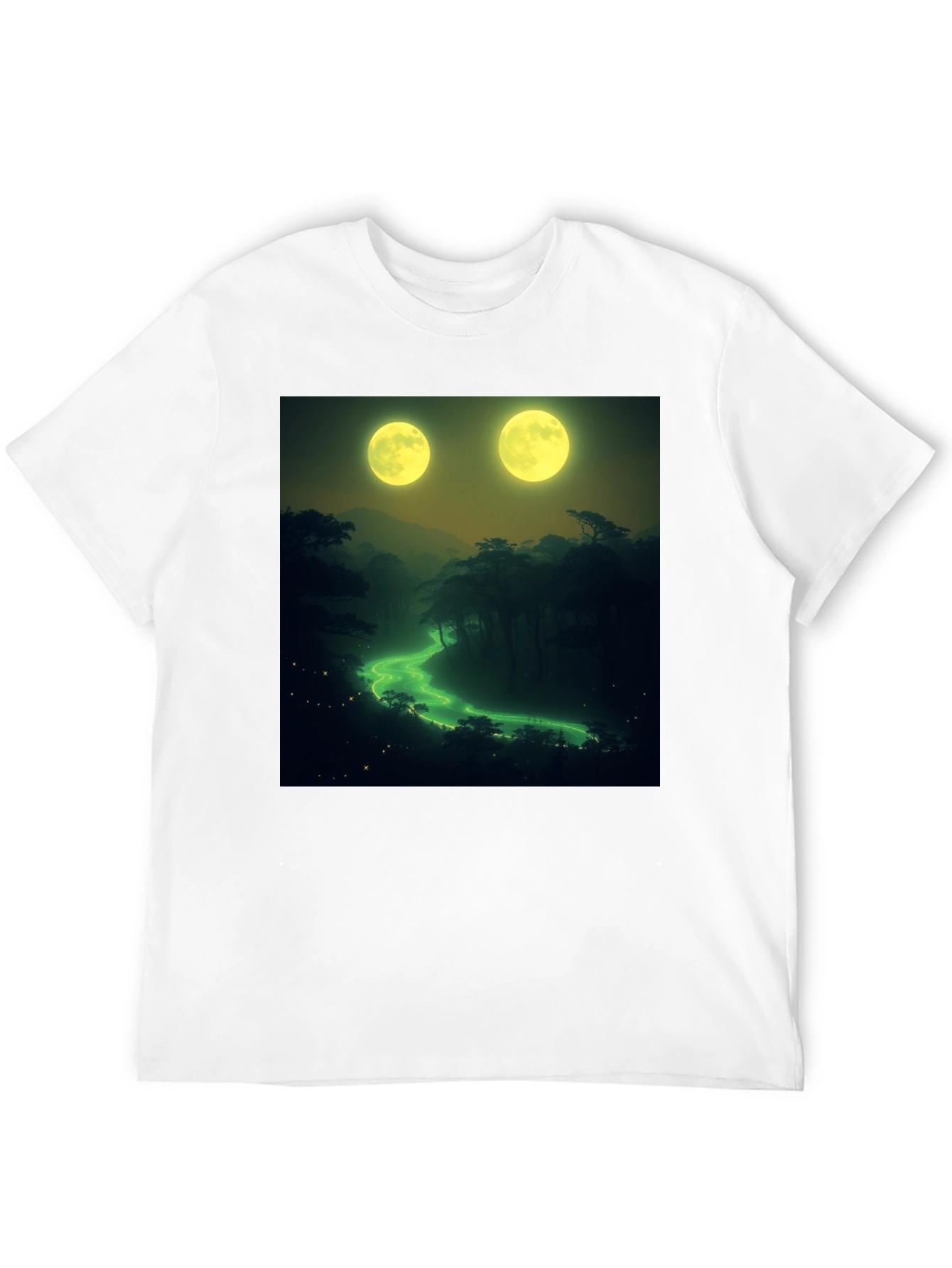 Two Moons River T-Shirt - Nature Graphic Tee