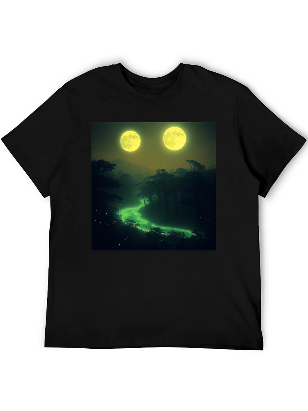 Two Moons River T-Shirt - Nature Graphic Tee