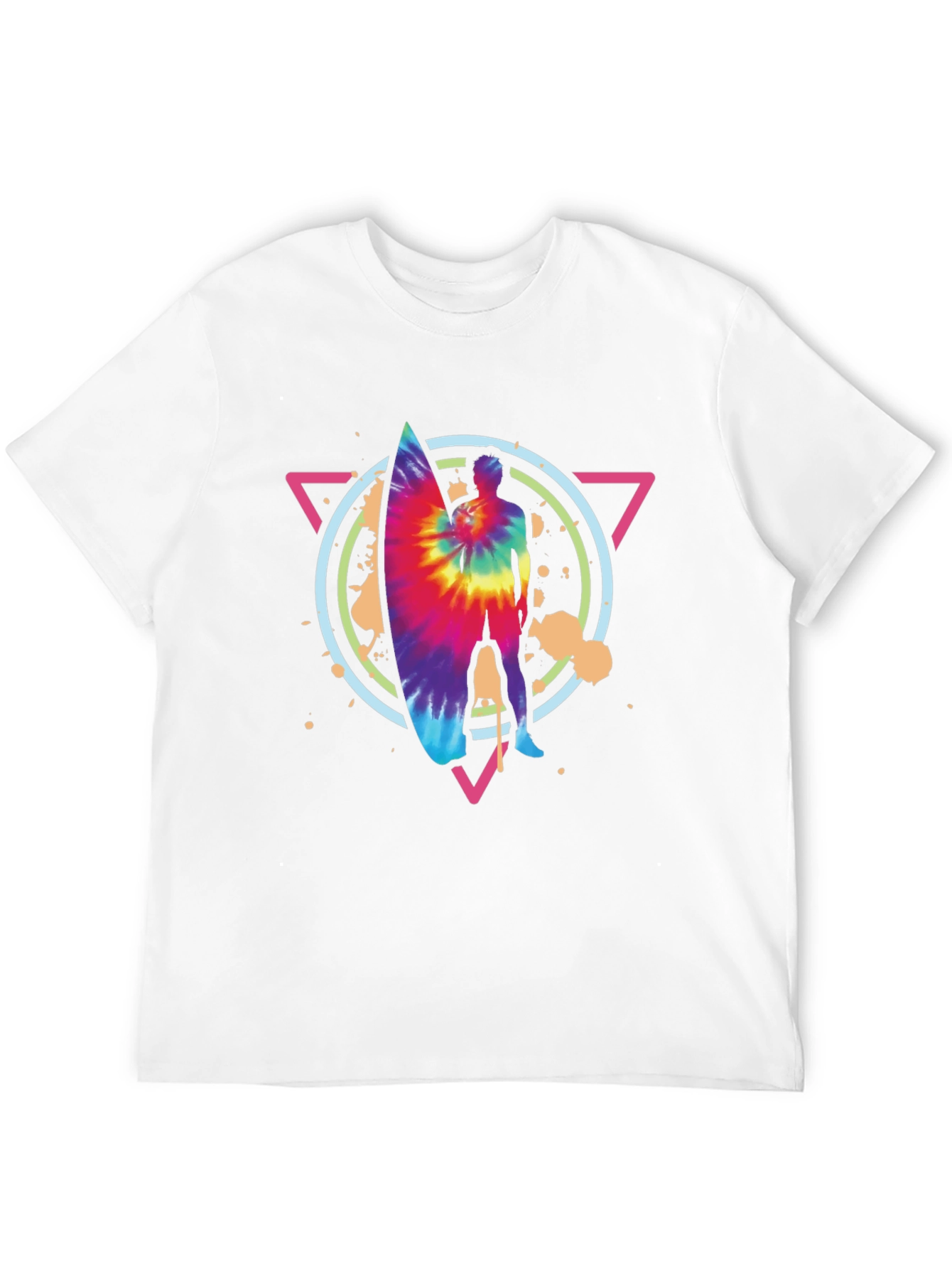 Tie Dye Surfer Graphic Tee - Retro Style