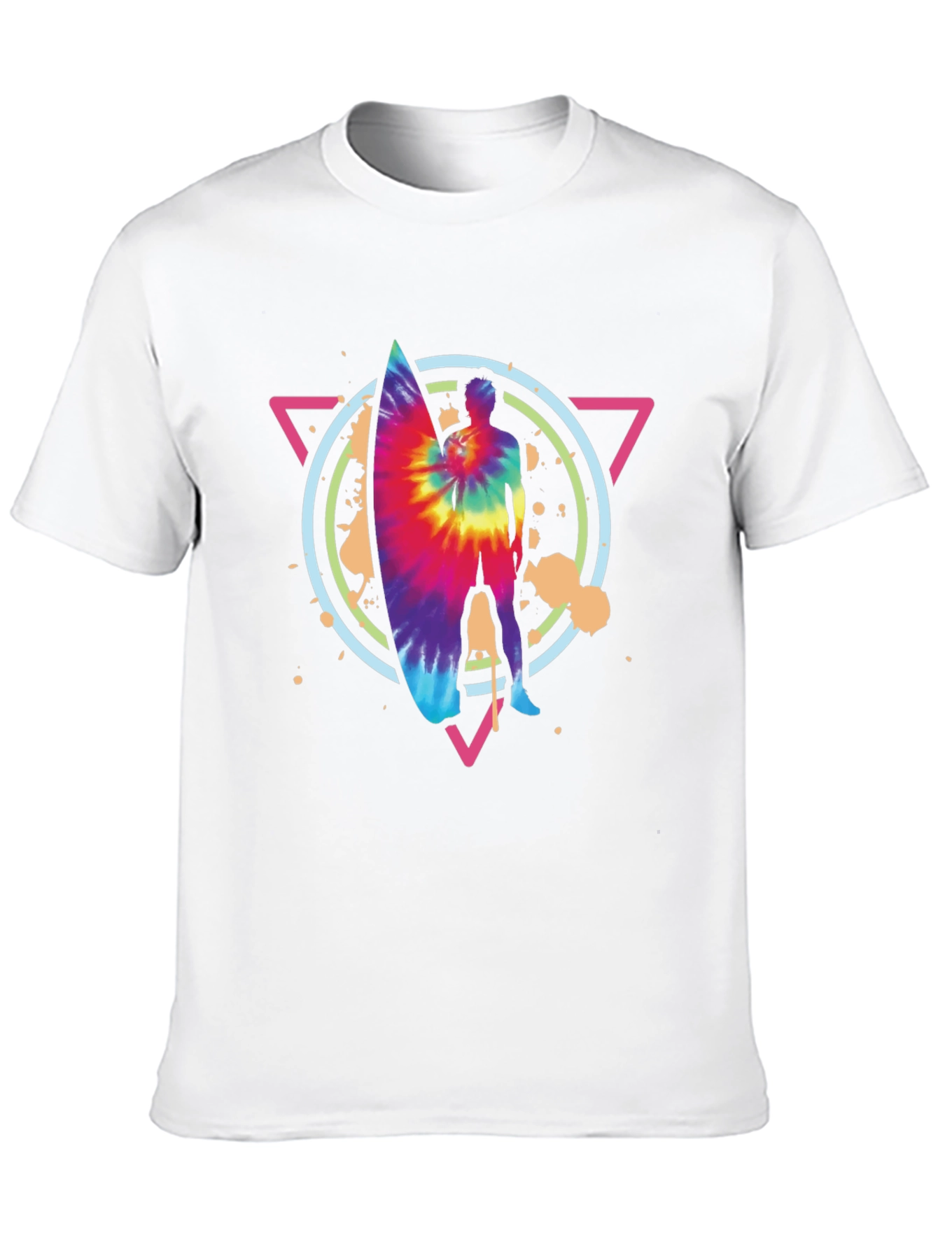 Tie Dye Surfer Graphic Tee - Retro Style