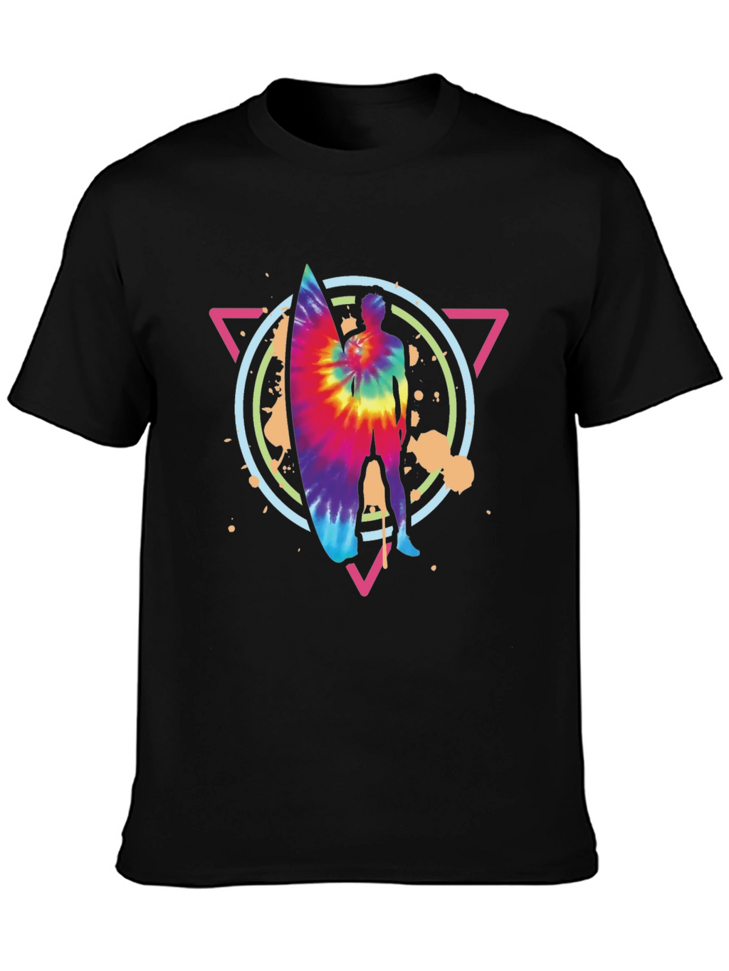 Tie Dye Surfer Graphic Tee - Retro Style
