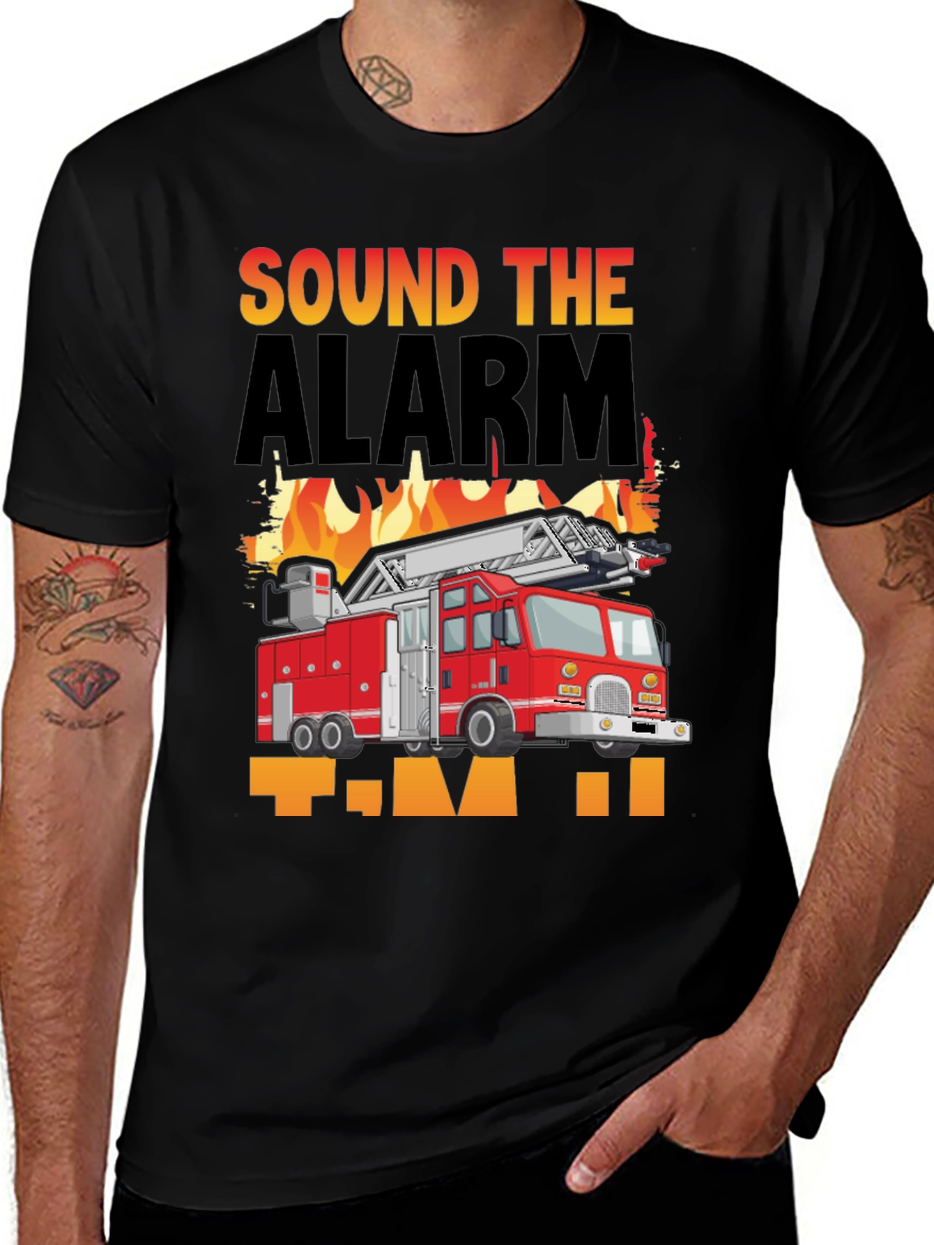 Sound the Alarm Fire Truck Graphic T-Shirt