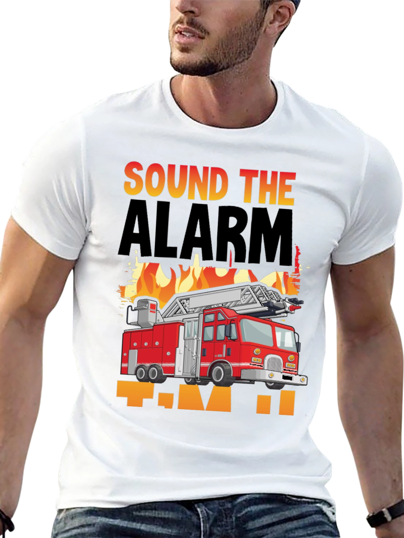 Sound the Alarm Fire Truck Graphic T-Shirt