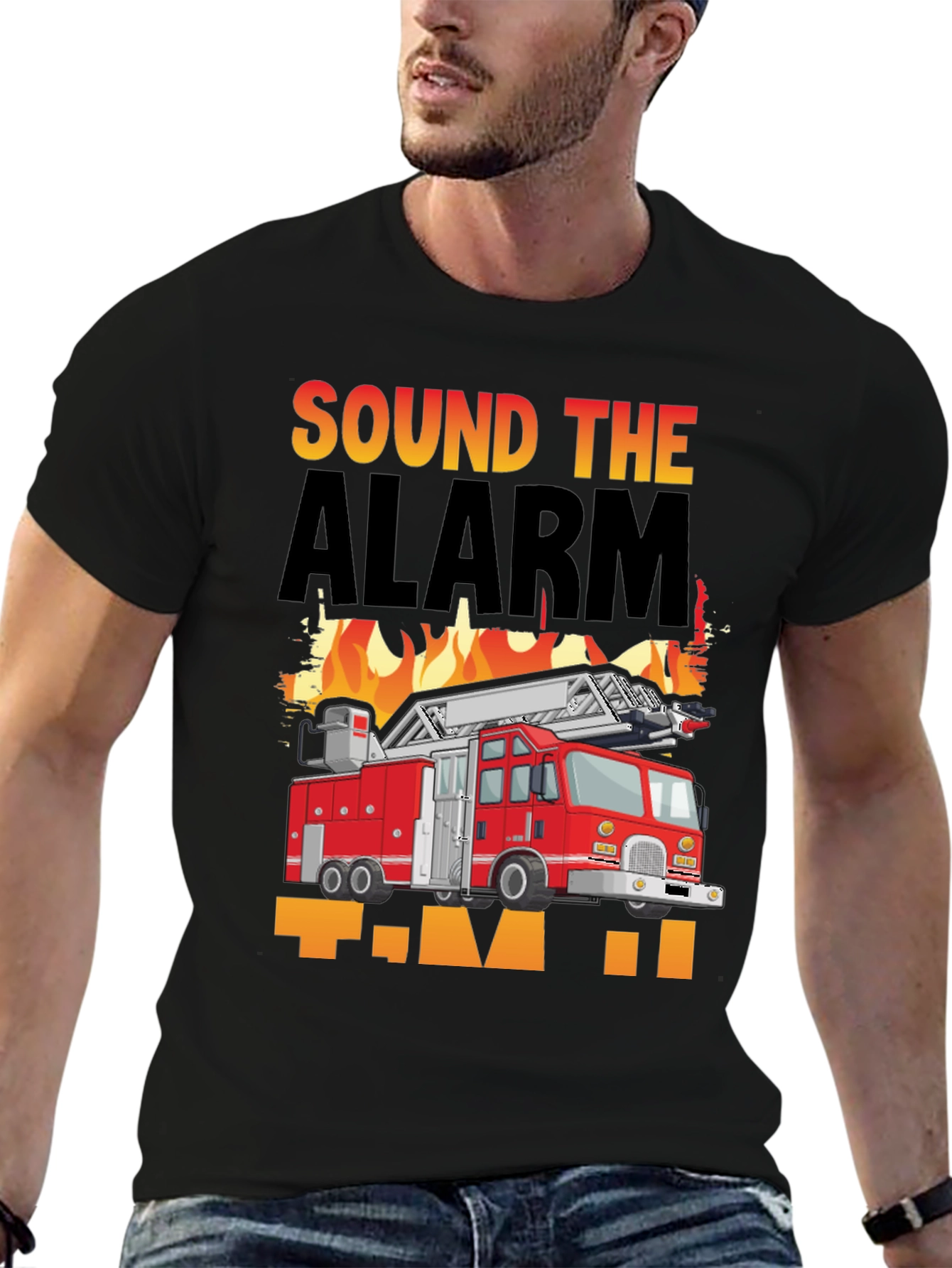 Sound the Alarm Fire Truck Graphic T-Shirt