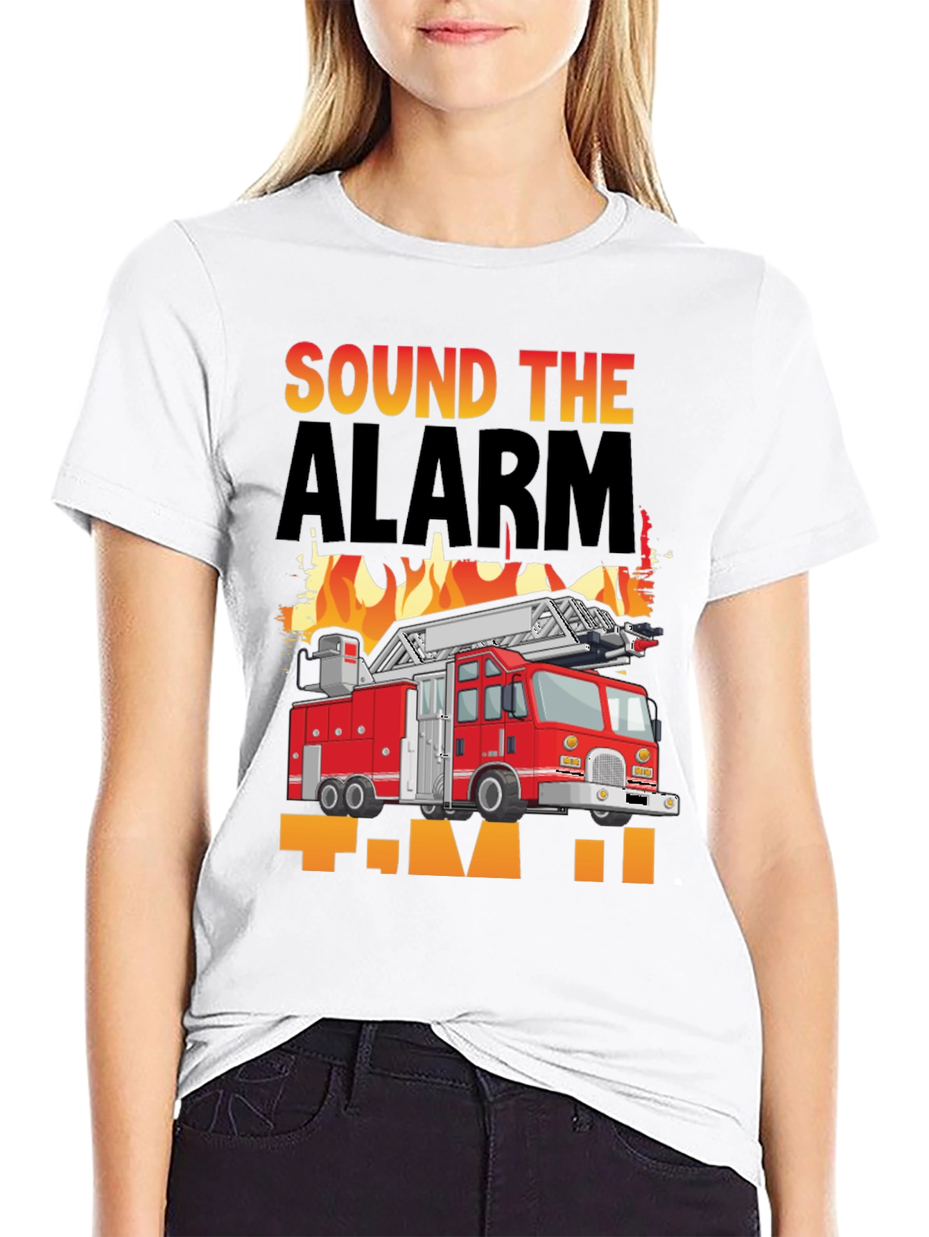 Sound the Alarm Fire Truck Graphic T-Shirt