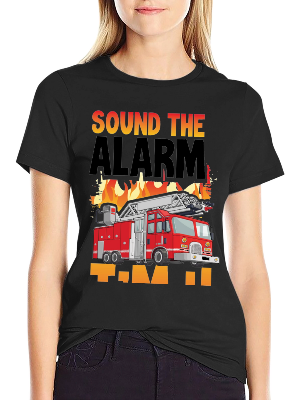 Sound the Alarm Fire Truck Graphic T-Shirt