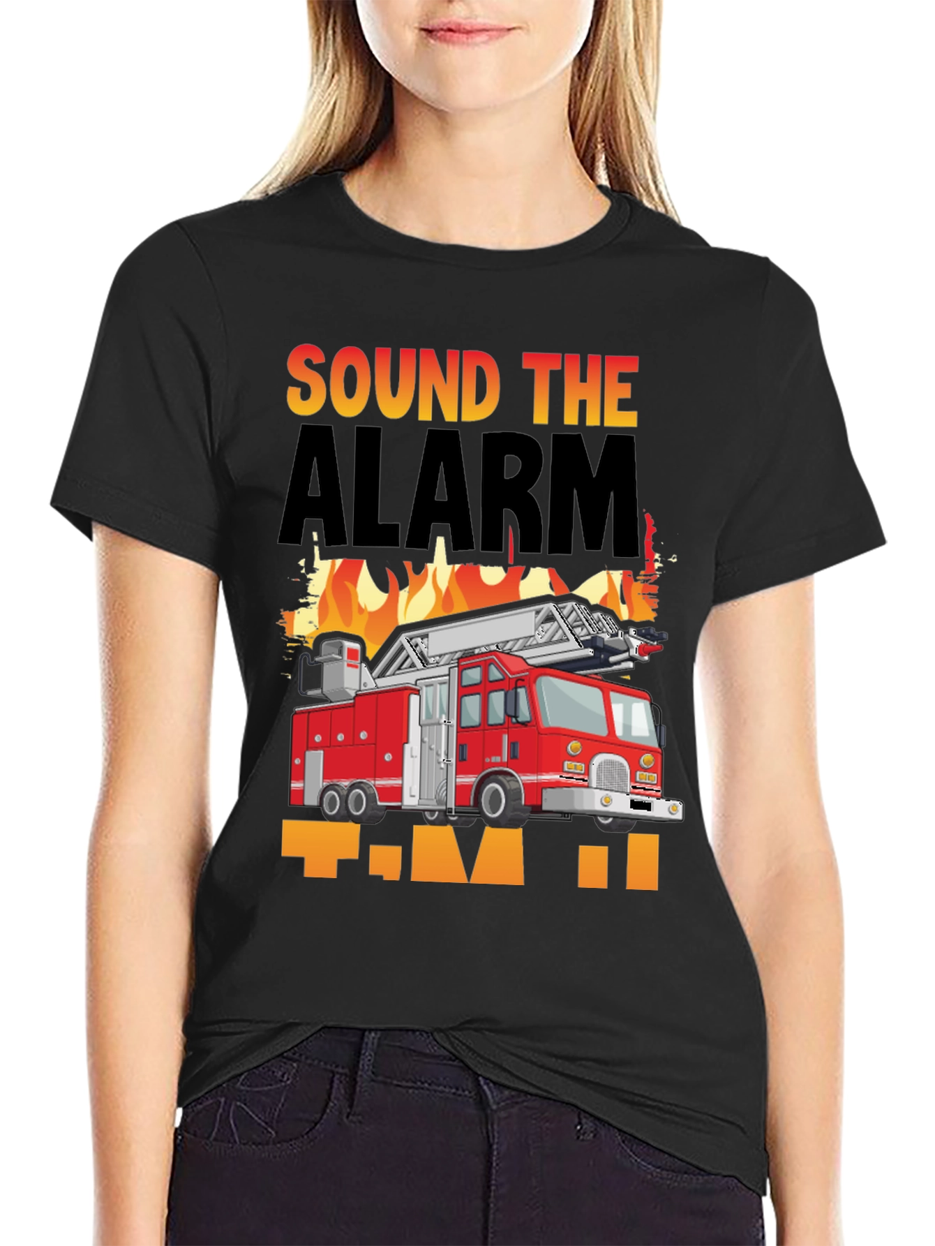 Sound the Alarm Fire Truck Graphic T-Shirt