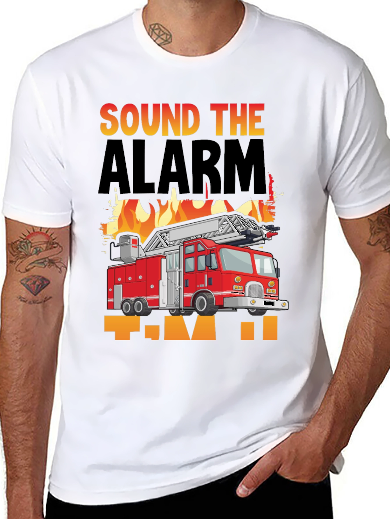 Sound the Alarm Fire Truck Graphic T-Shirt