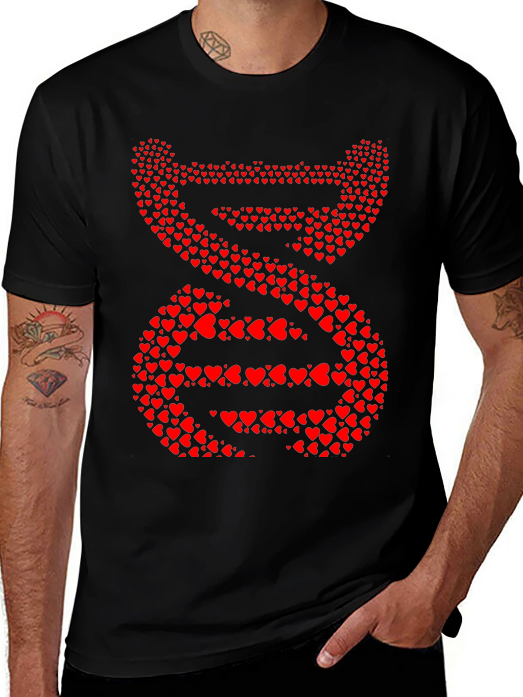 Heart DNA Graphic Tee - Mens Black T-Shirt