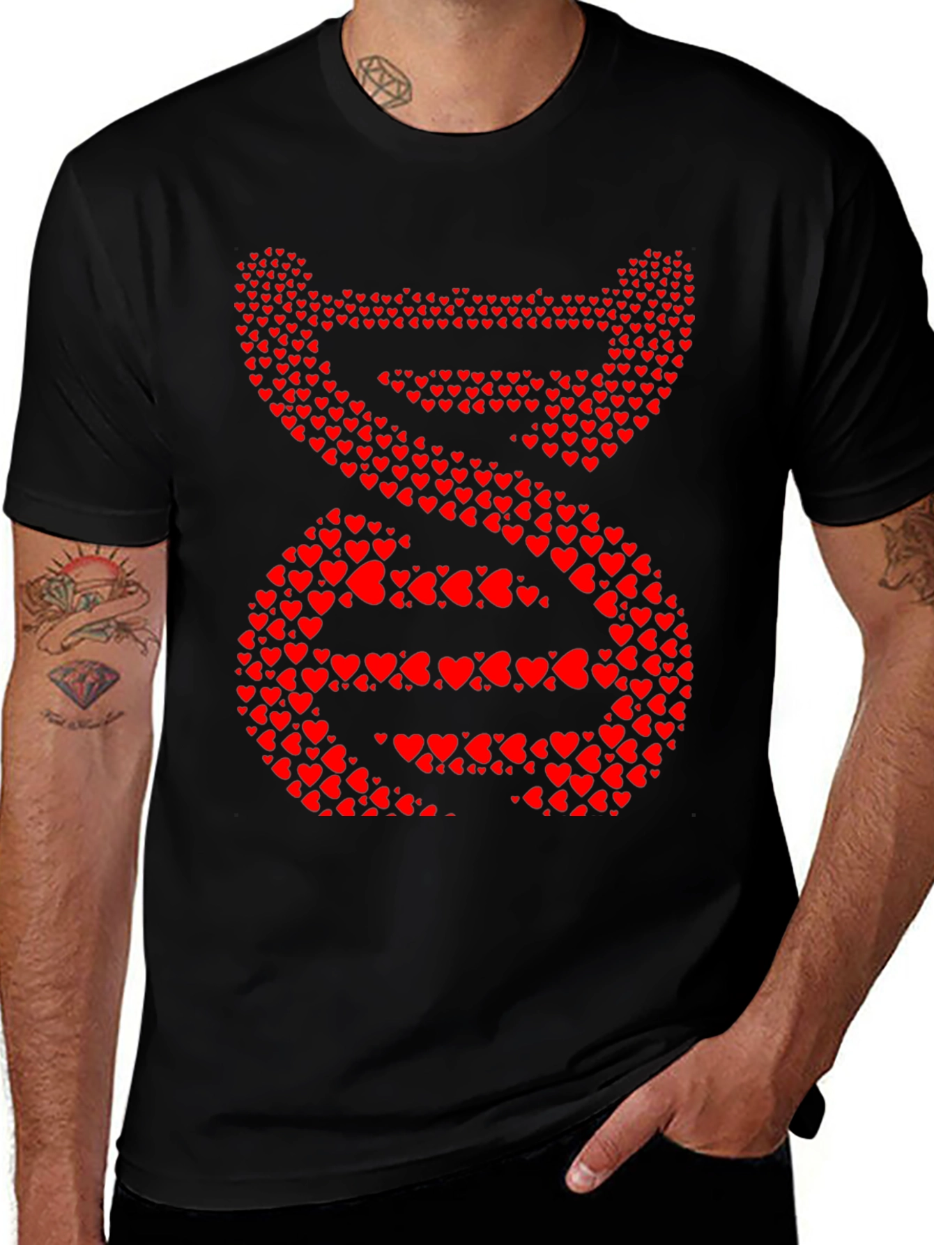 Heart DNA Graphic Tee - Mens Black T-Shirt