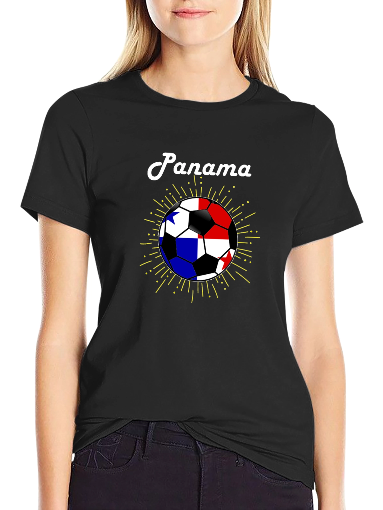 Panama Soccer Ball T-Shirt - Black