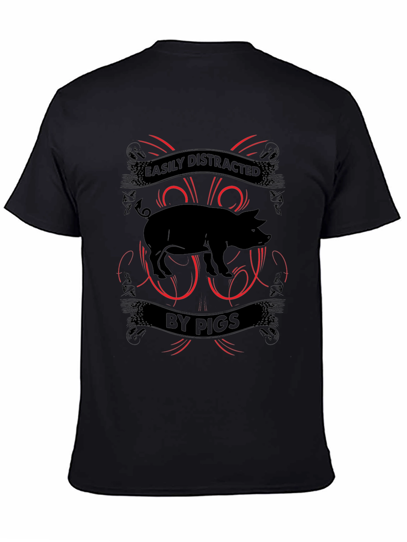 Easily Distracted By Pigs Mens T-shirt