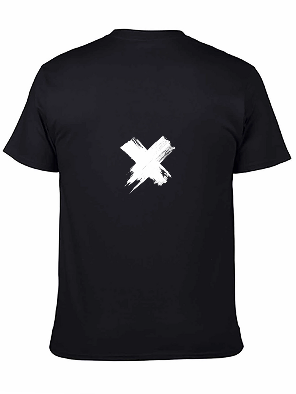 Black Tee with White X Graphic