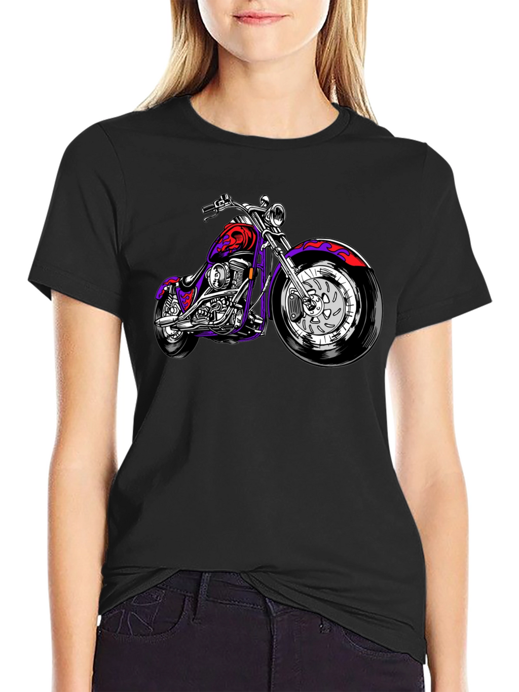 Cool Motorcycle Graphic Tee - Black