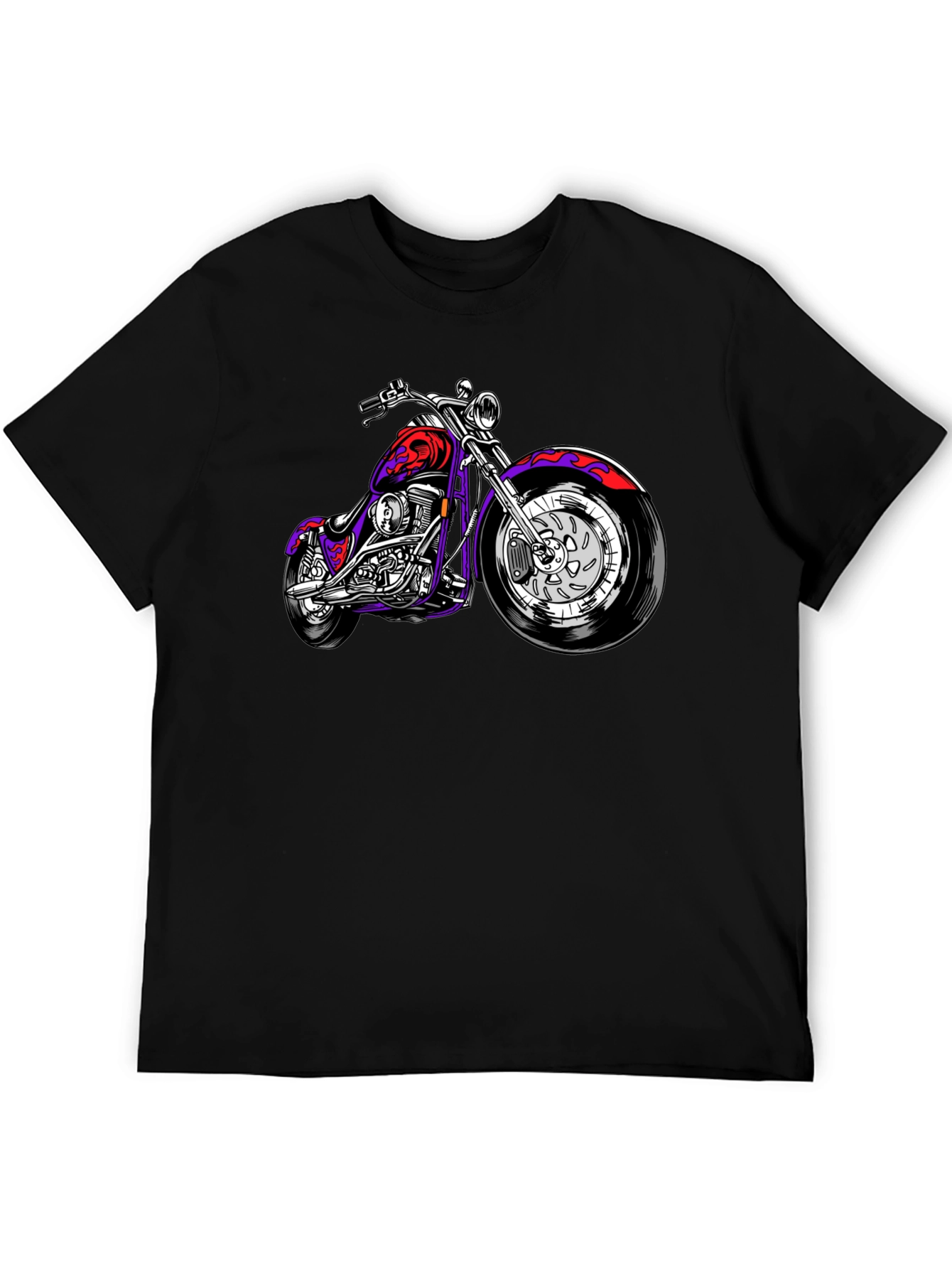 Cool Motorcycle Graphic Tee - Black