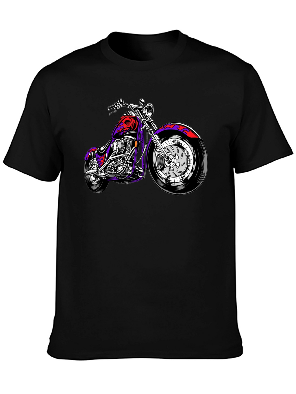 Cool Motorcycle Graphic Tee - Black