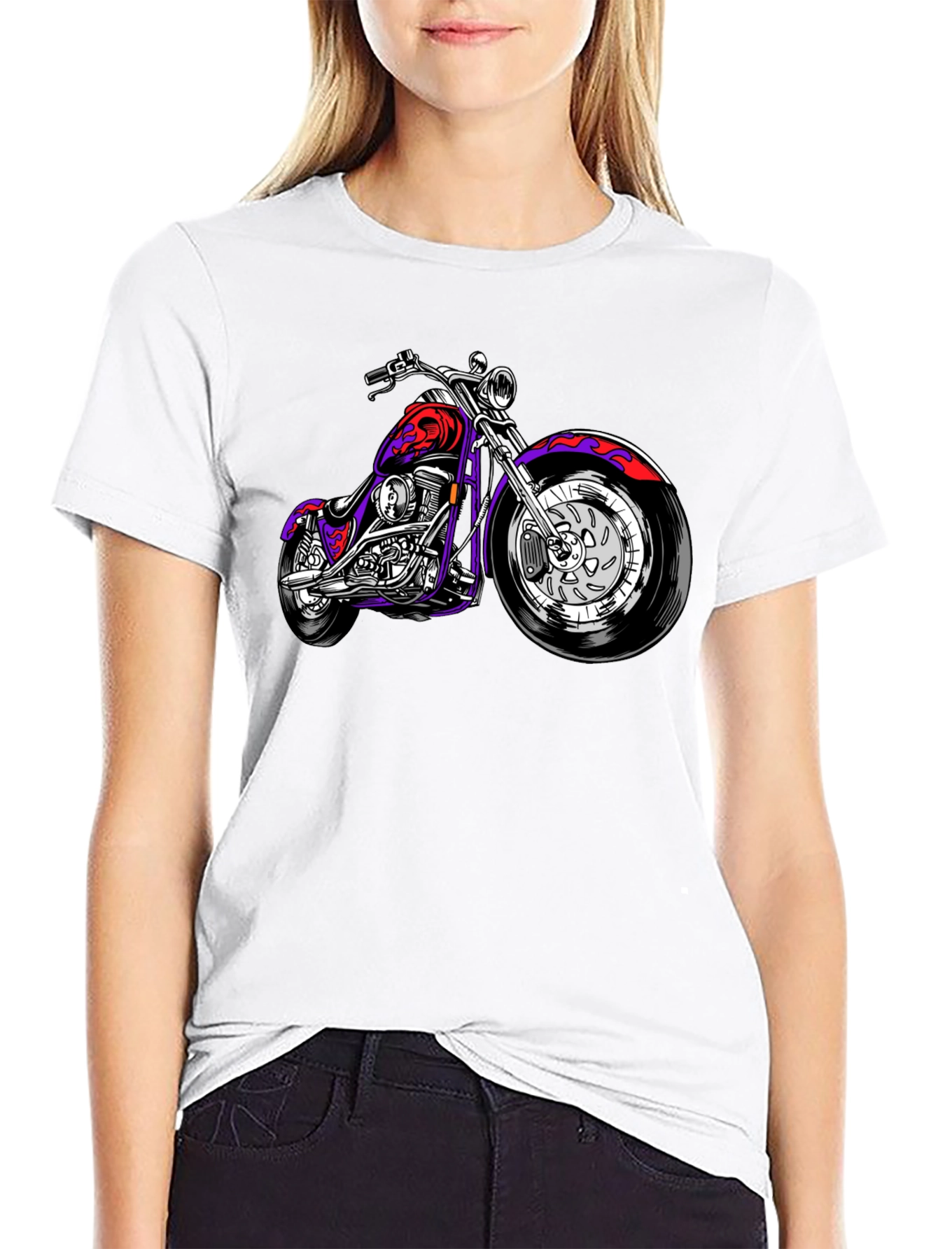 Cool Motorcycle Graphic Tee - Black