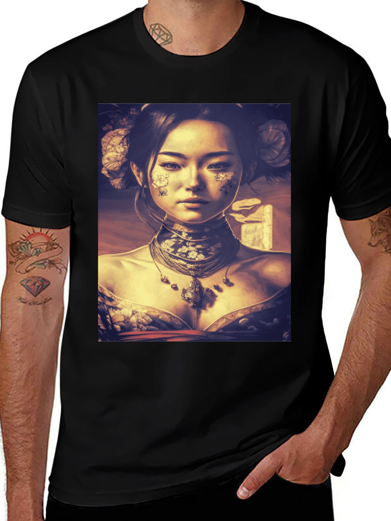 Asian Art Black T-Shirt