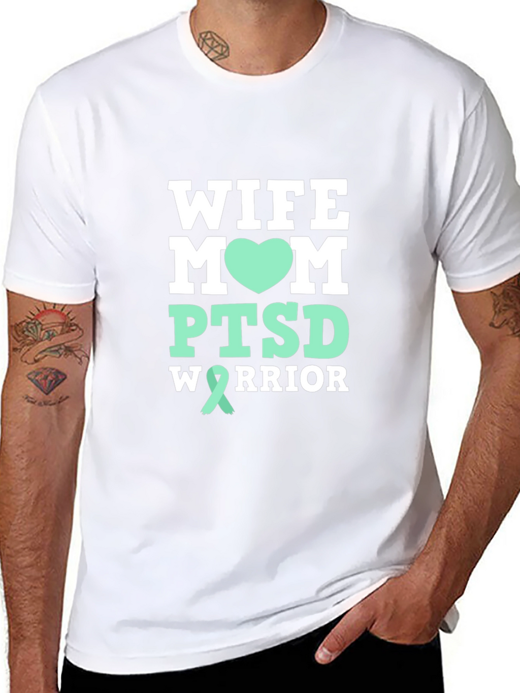 Wife Mom PTSD Warrior Graphic T-Shirt