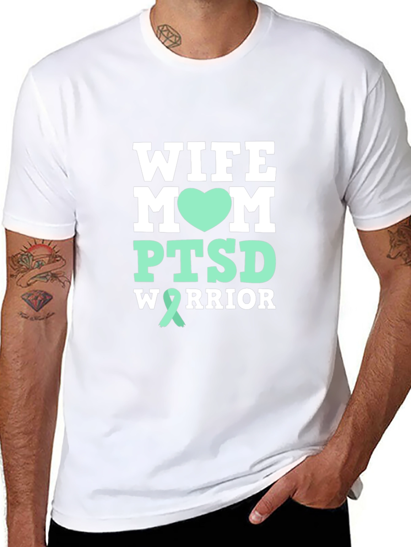 Wife Mom PTSD Warrior Graphic T-Shirt