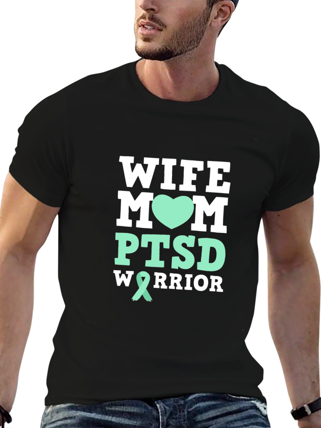 Wife Mom PTSD Warrior Graphic T-Shirt