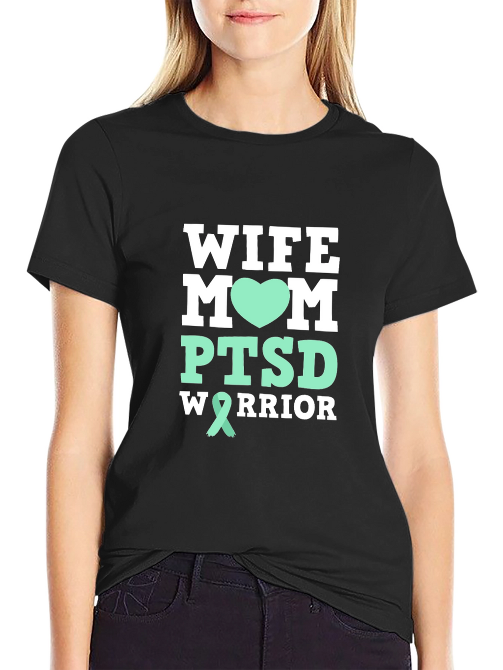 Wife Mom PTSD Warrior Graphic T-Shirt