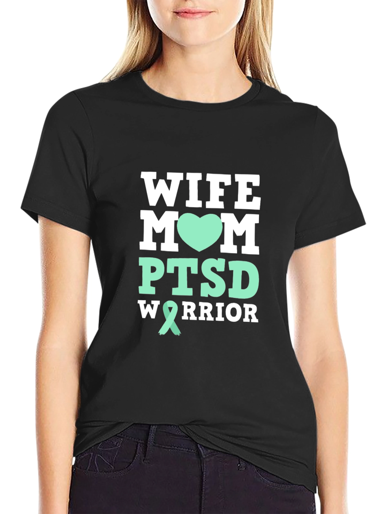 Wife Mom PTSD Warrior Graphic T-Shirt