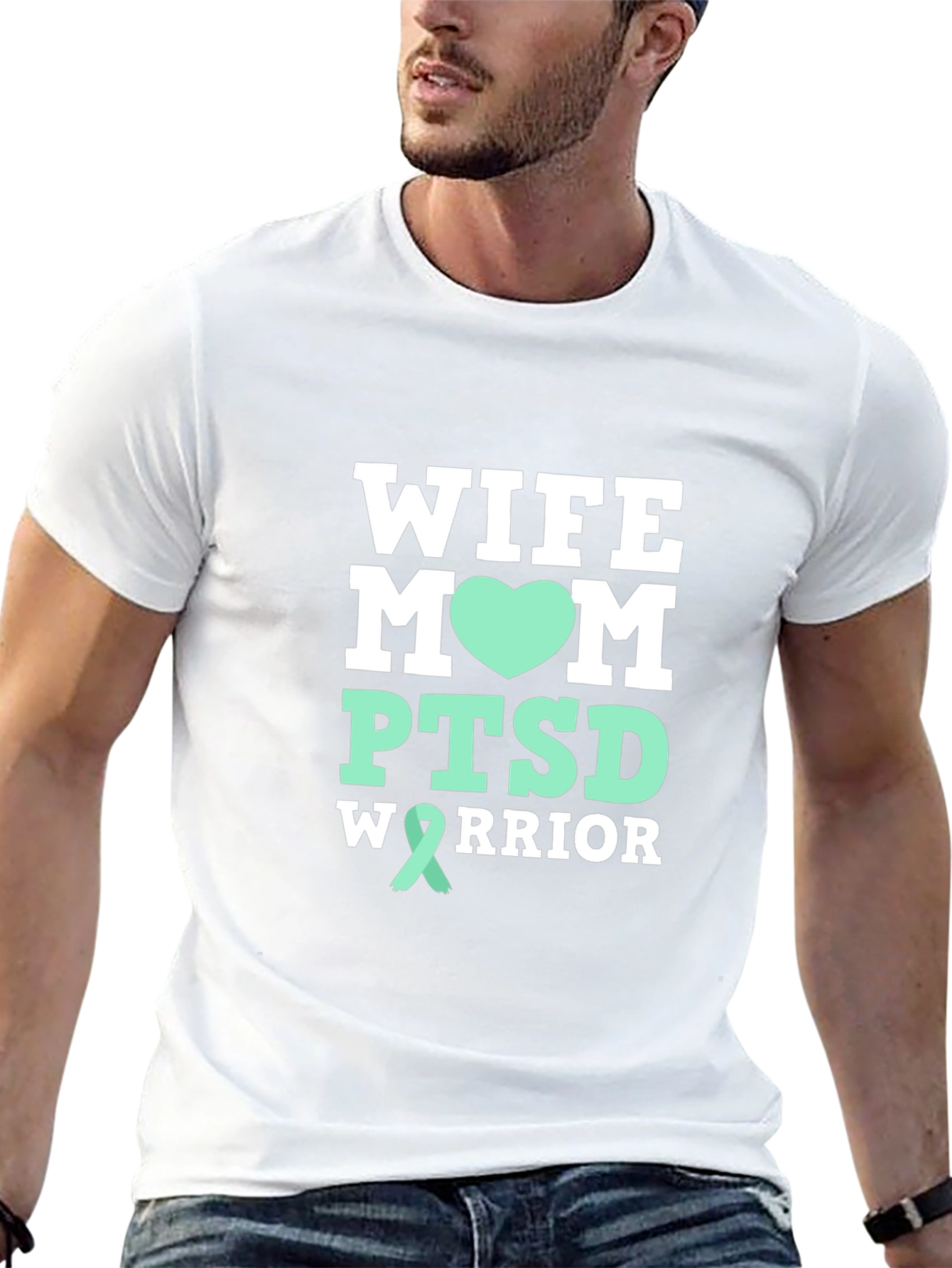Wife Mom PTSD Warrior Graphic T-Shirt
