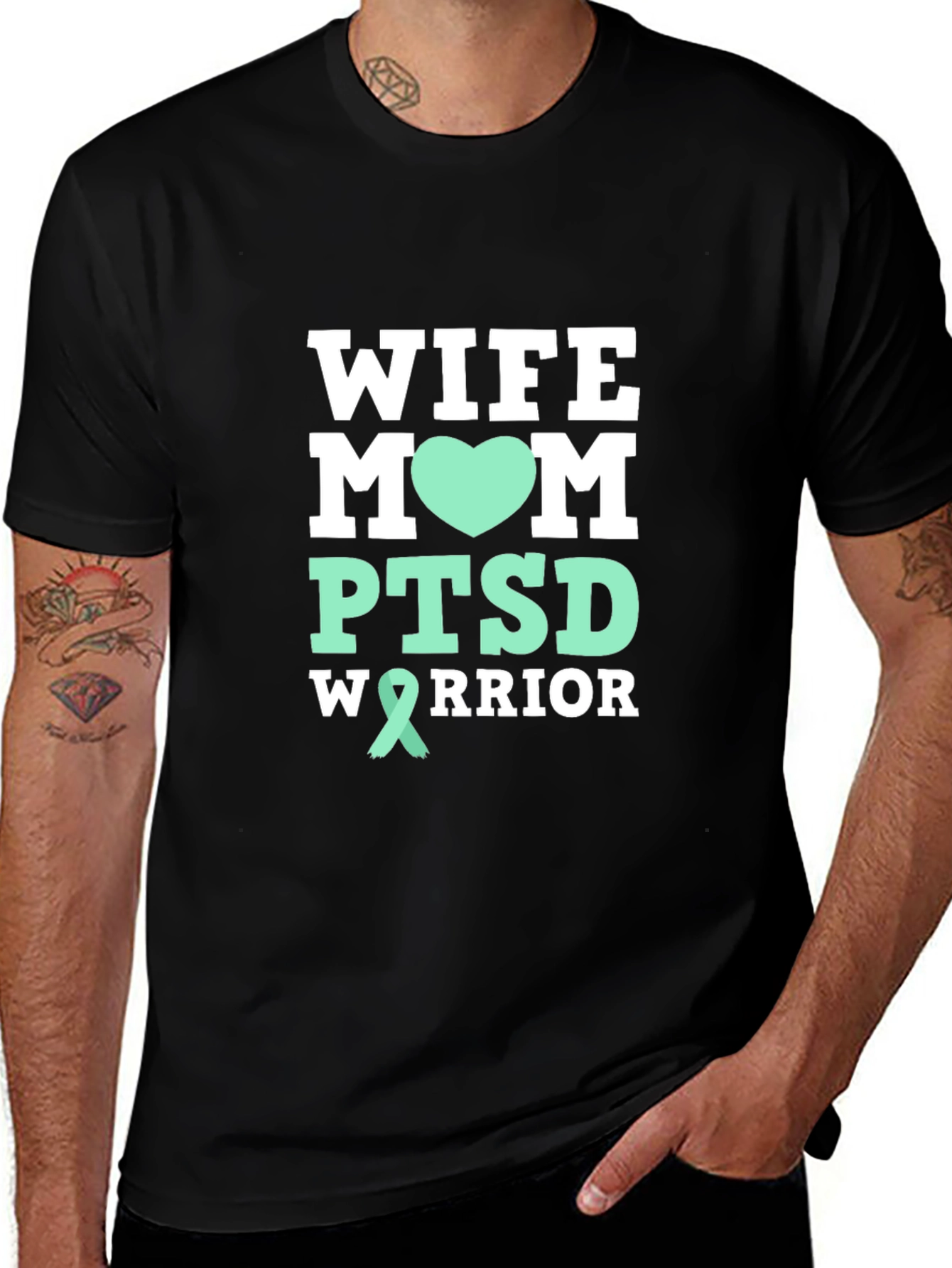 Wife Mom PTSD Warrior Graphic T-Shirt