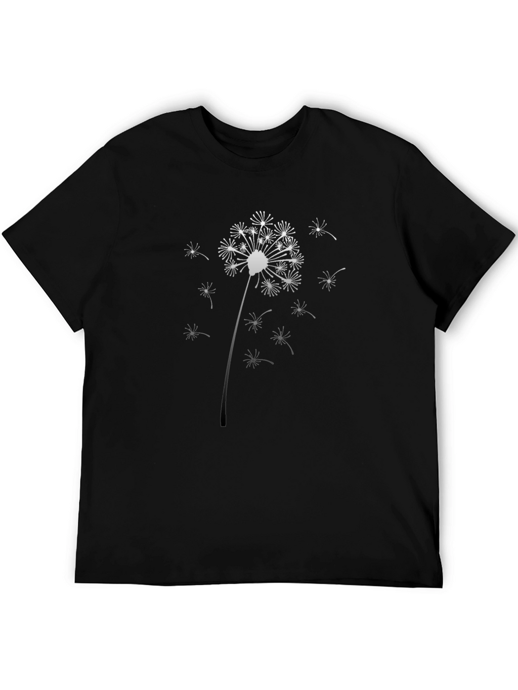 Dandelion Print Black T-Shirt - Casual Menswear