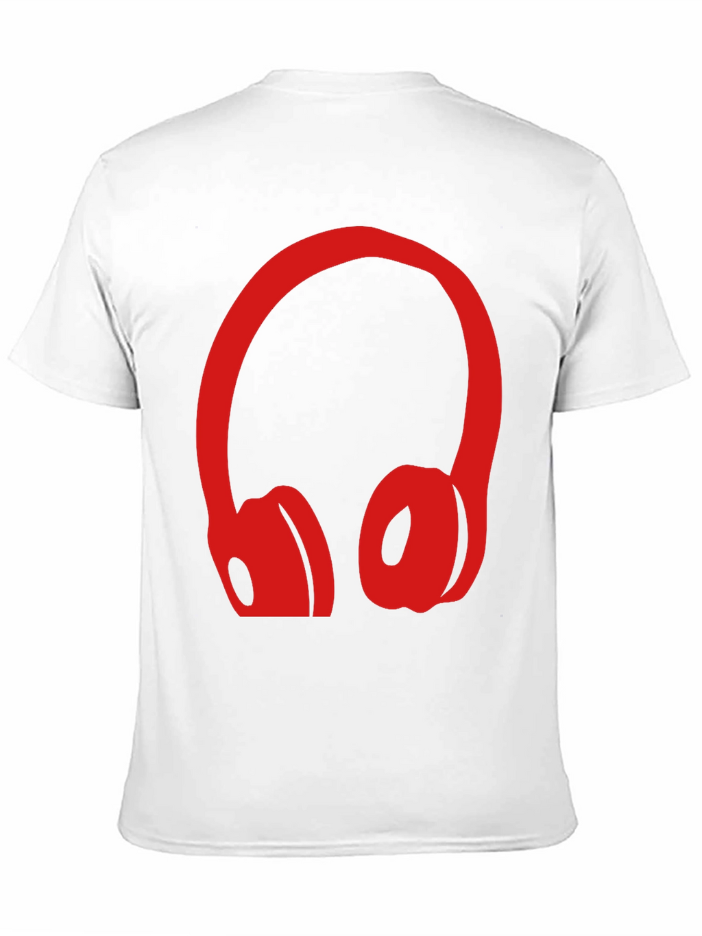 Red Headphone Graphic Black T-Shirt