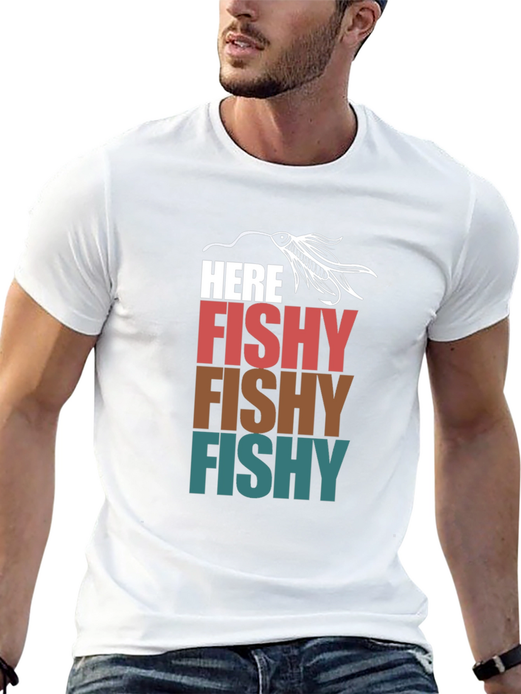 Here Fishy T-Shirt Fishing Lure Tee