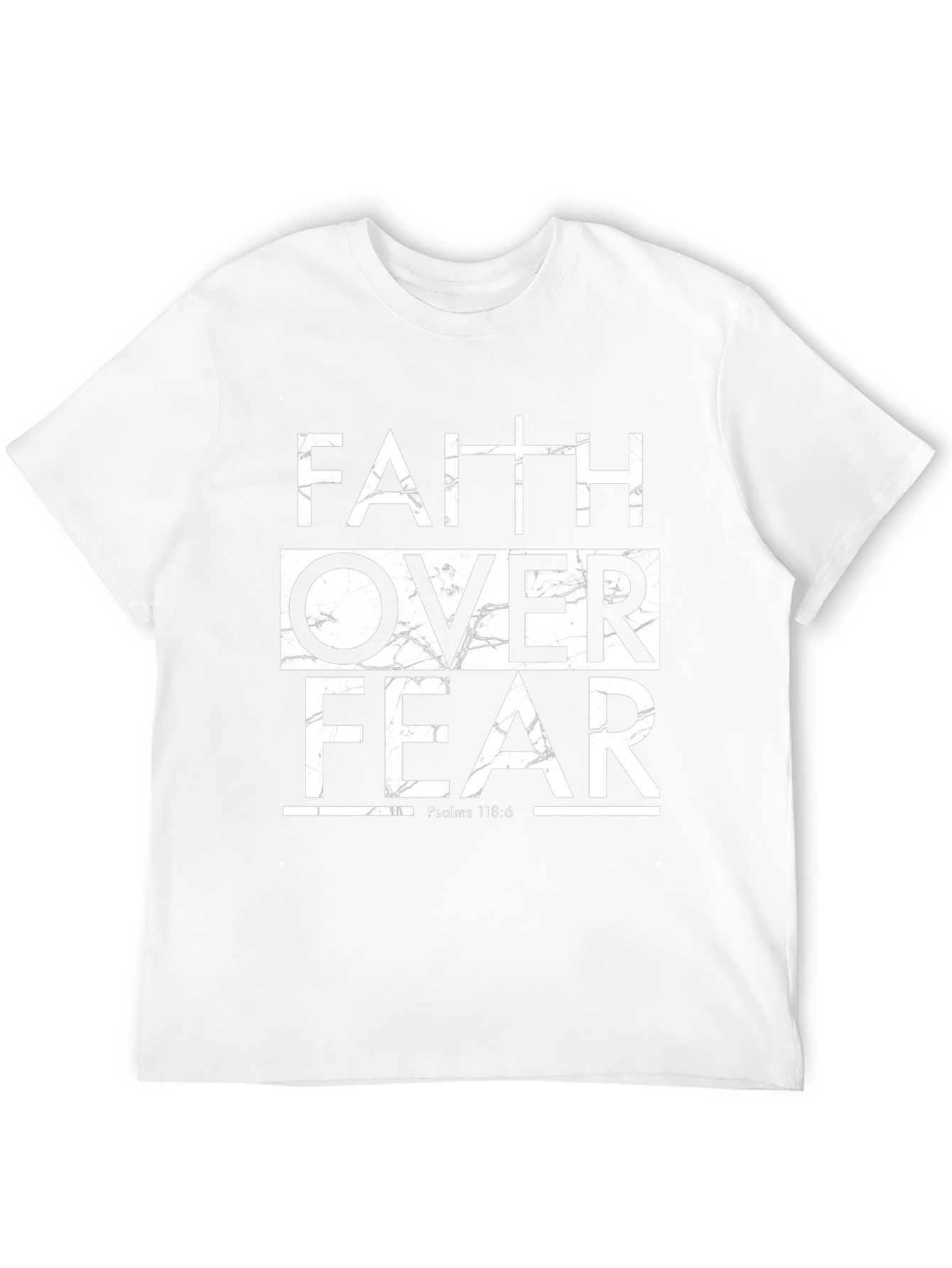 Faith Over Fear Graphic Print Black T-Shirt