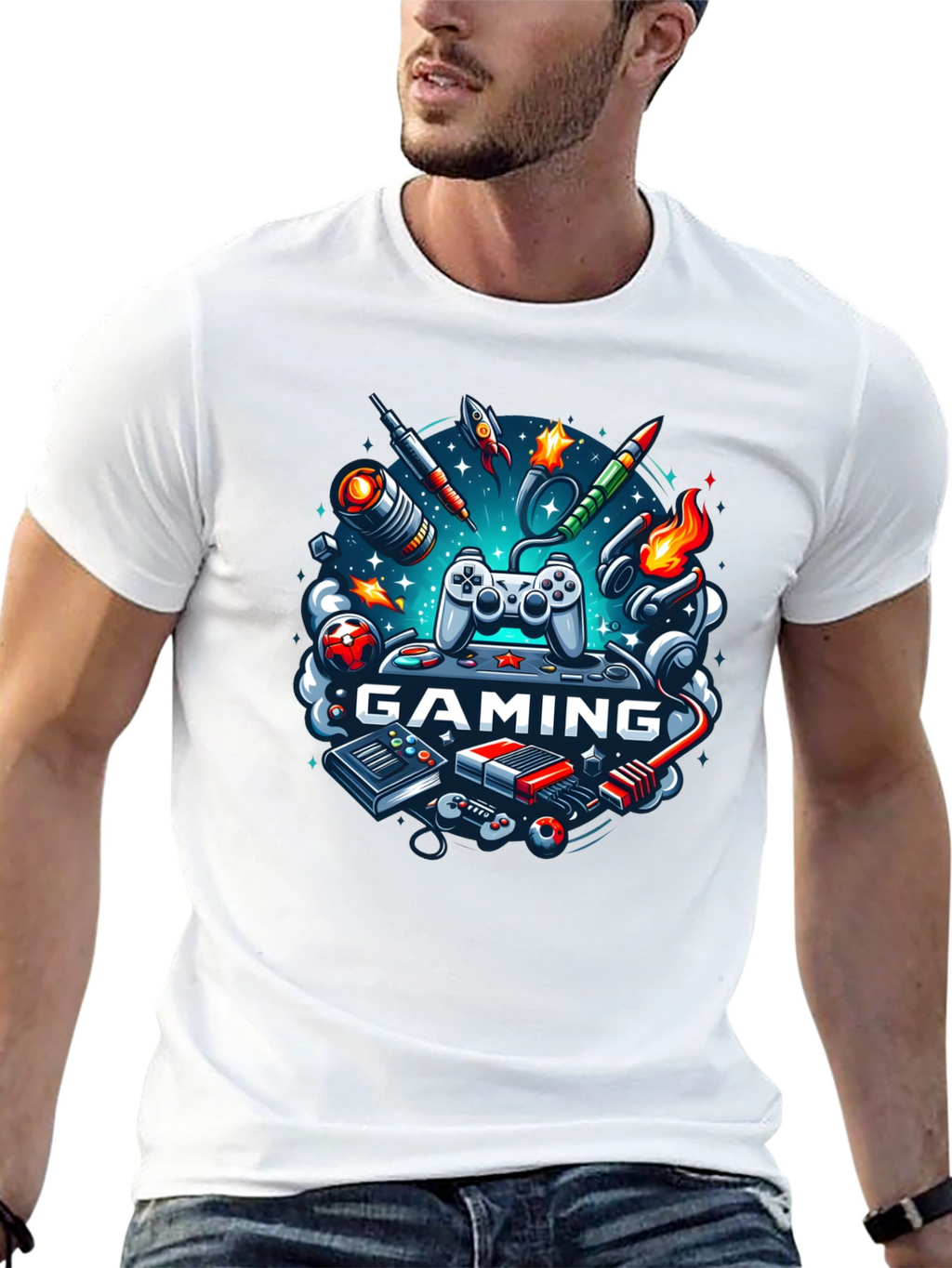 Gaming Graphic Black T-Shirt