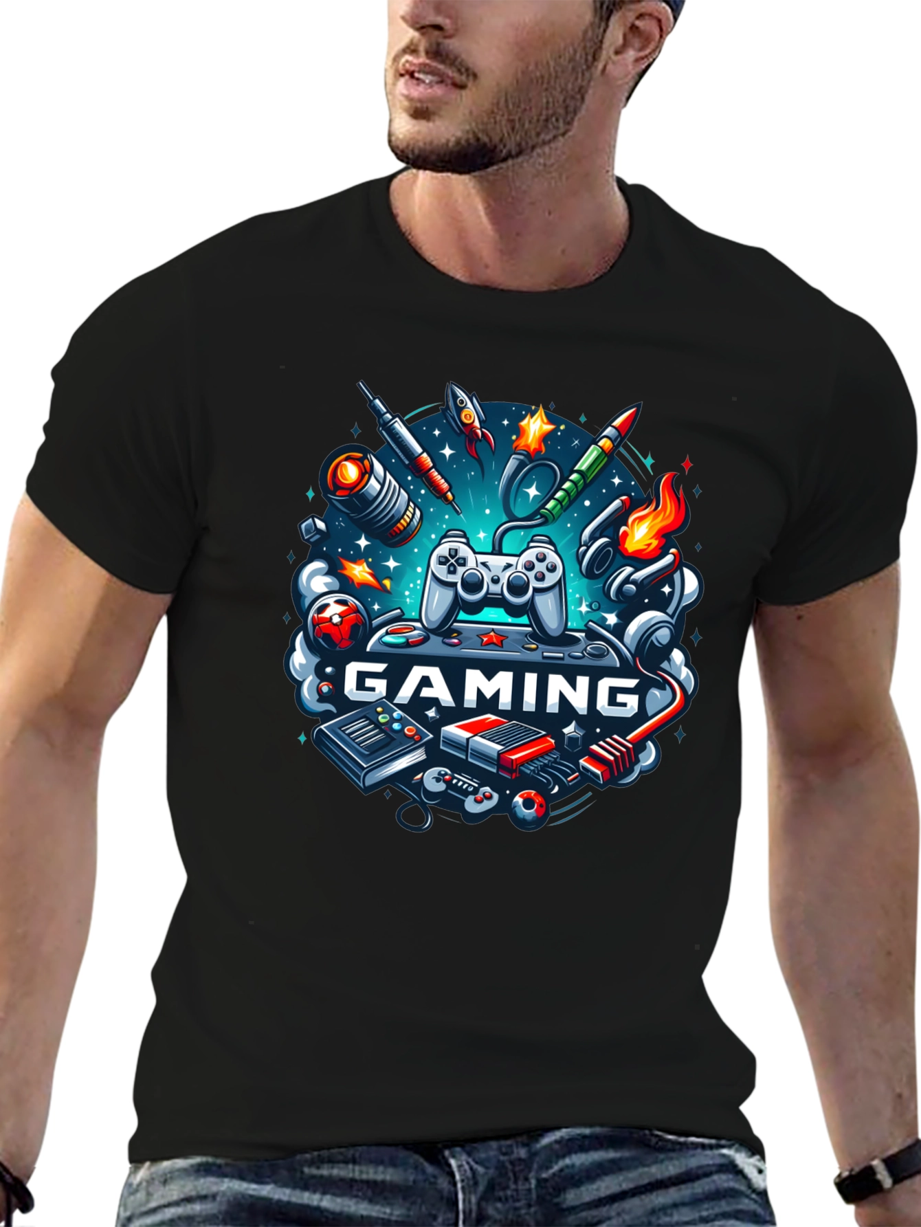 Gaming Graphic Black T-Shirt