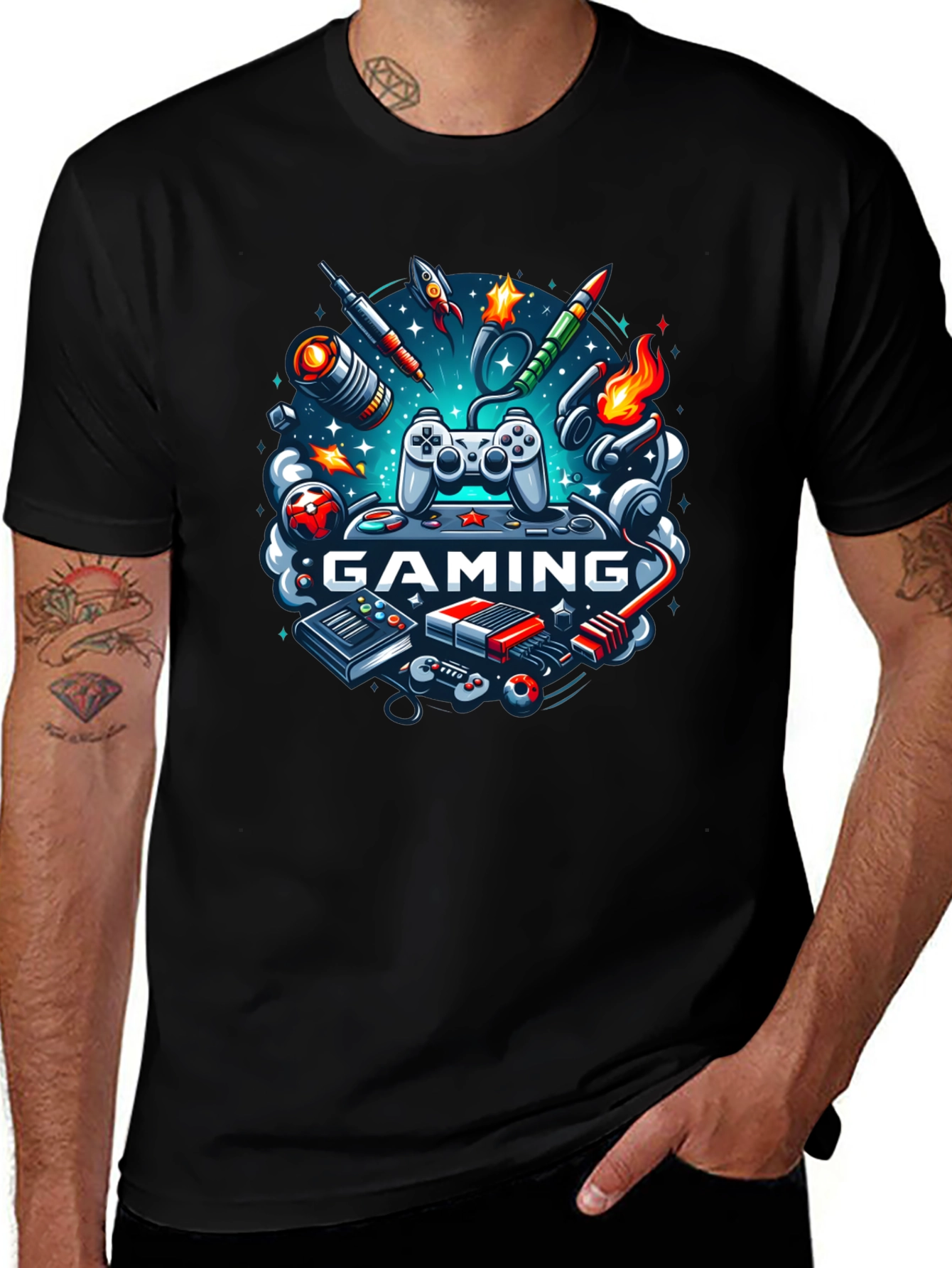 Gaming Graphic Black T-Shirt